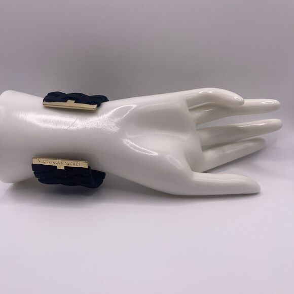 Victoria's Secret Women's Vintage Suede Interlocking Cuff Bangle Bracelet - Picture 2 of 8